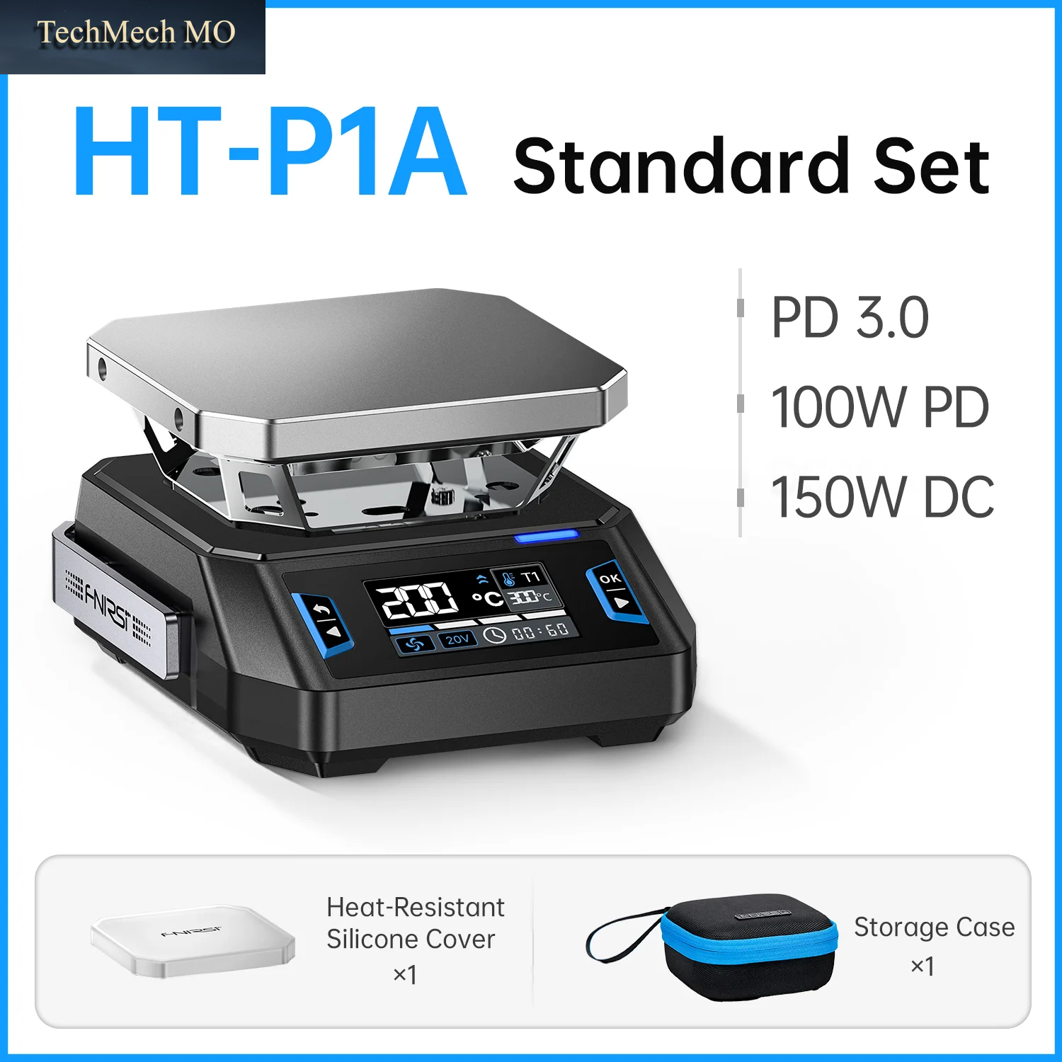 FNIRSI HT-P1 Mini-Heizplatte 150W PD3.1/3.0 Typ-C Konstanttemperatur-Vorheizstation Für PCB SMD Elektronik-Reparaturwerkzeug