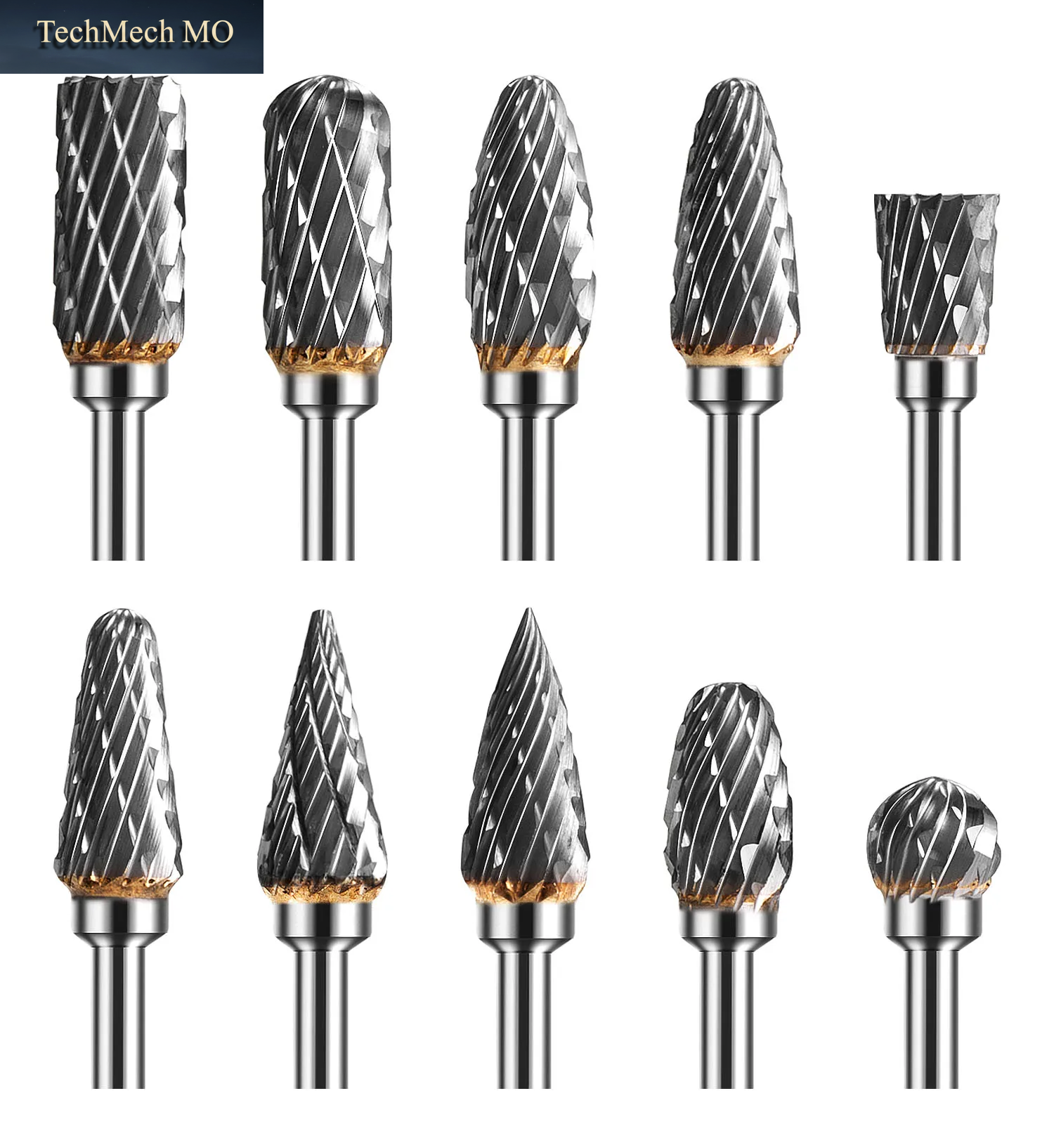 Hartmetall-Frässtift-Set, Kompatibel Mit Dremel-Rotationswerkzeug, 10 Stück Stabschleifer-Bits, Rotationsfeilenraspel Mit 1/8 Zoll Schaft, Werkzeugzubehör