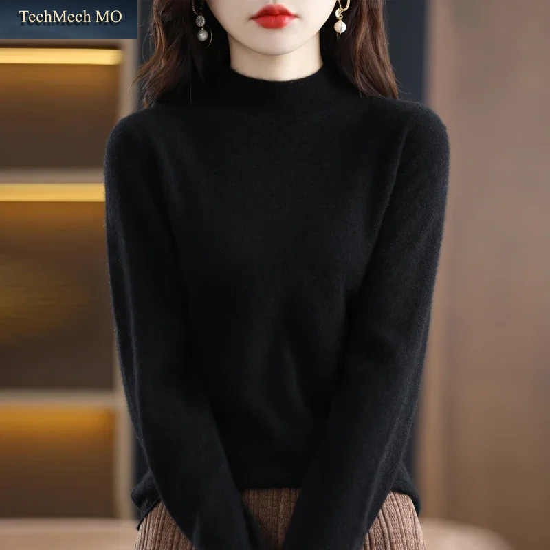 Damen Pullover Langarm Rollkragen Warm Winter Basic Gestrickter Pullover Einfarbig Locker Sitzende Strickware Lässige Koreanische Mode Jumper 2026