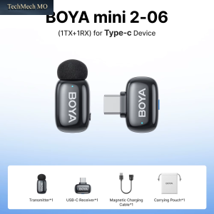 Mini 2 Wireless Lavalier Microphone for Type‑C Iphone No Case, AI Noise Cancel for Vlogging Live Stream Interview Recording