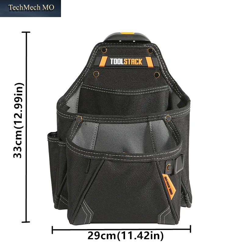 TOOLSTACK Zimmermannsbeutel, Hochwertige, Langlebige Oxford-Wasserdichte Schnellhaken-Taillen-Toolkit, Aufbewahrungstasche Für Utility-Halterungswerkzeuge