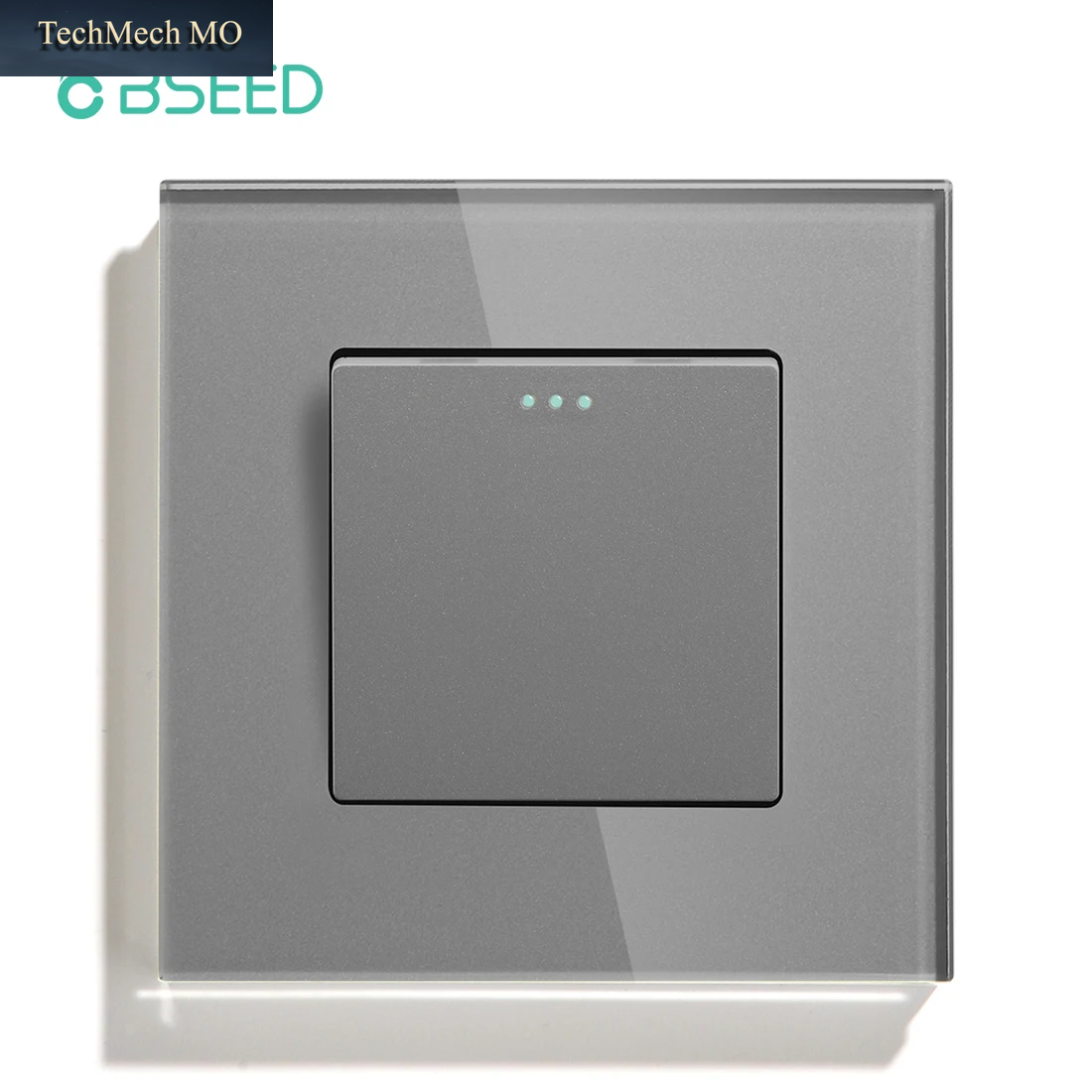 BSEED Mechanischer Wandleuchten-Druckschalter, 1/2 Gang, 1-Wege, Automatische Rückprallschalter, Knopf Mit Glasrahmen, 250 V