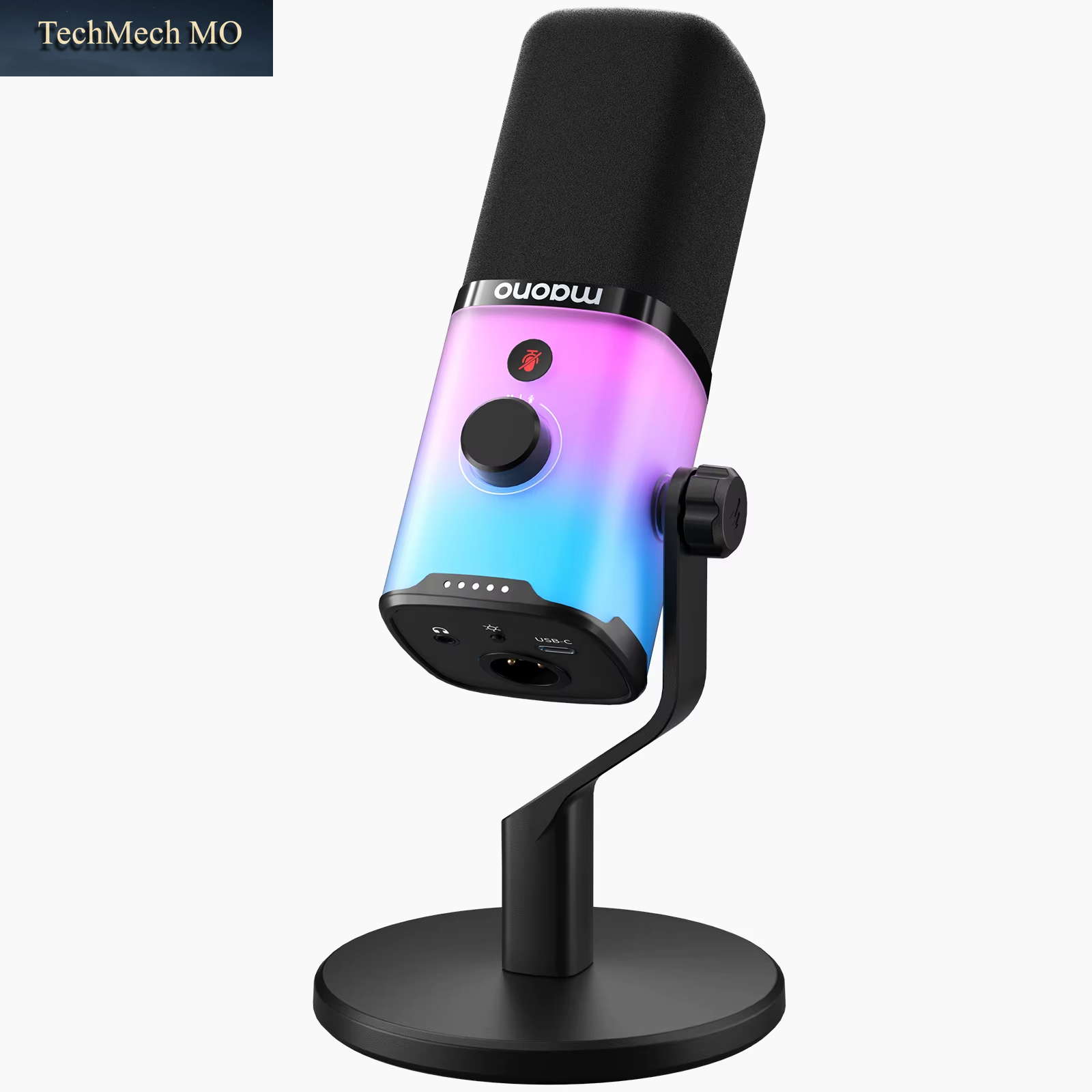 PD100X RGB Gaming Microphone USB/XLR Dynamic Microphone Noise Reduction Mute Headphone Jack for Gaming Streaming Podcast