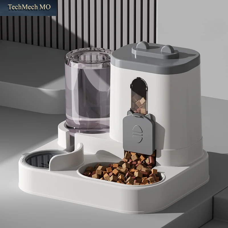 Automatischer Katzenfutternapf Mit Auslaufsicherem Design Und Wasserbrunnen, Futterautomat Für Kleine, Mittelgroße Und Große Katzen Und Hunde