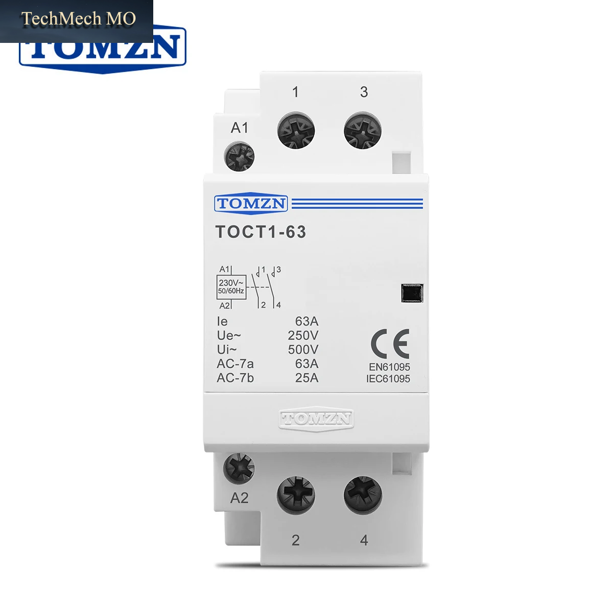 TOMZN TOCT1 2P 40A 63A 220V/230V 400V~ 50/60Hz Din-Schiene Haushalts-Ac-Modulschütz 2NO 1NO1NC 2NC