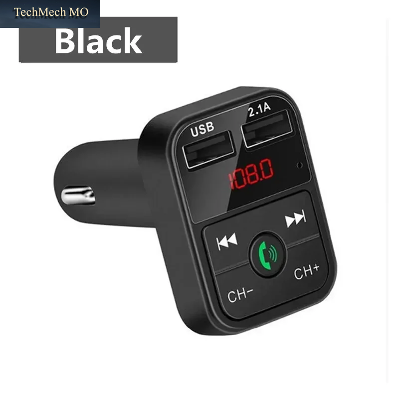 Auto-Wireless-Adapter Bluetooth 5.0 Fm-Transmitter Mit Mikrofon Audio-Empfänger Auto-Mp3-Player 2.1A Dual-Usb-Schnellladegerät Auto-Zubehör