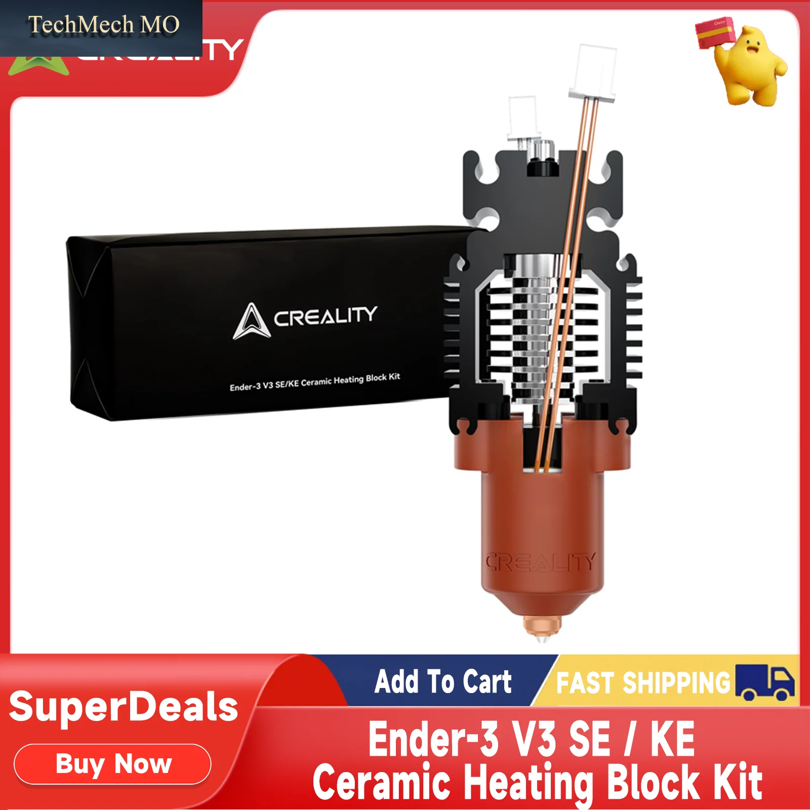 Creality Ender-3 V3 SE/KE Keramik-Heizblock-Set 600 Mm/S 300 ° C Hochtemperatur 60 W 0,4 Mm Schnellwechsel-Düsensatz Für 3D-Drucker