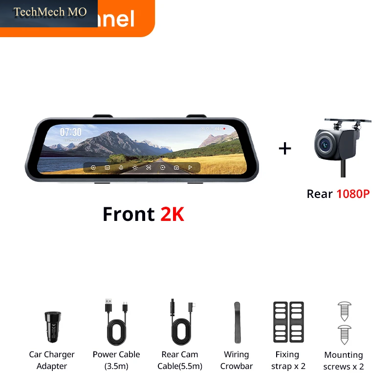 70Mai Dash Cam S410 Touchscreen Vollansicht 1944P Externes GPS 24H Parkmonitor Vorder- Und Hintergrundbeleuchtung Auto-Dvr-Spiegel 70Mai S410