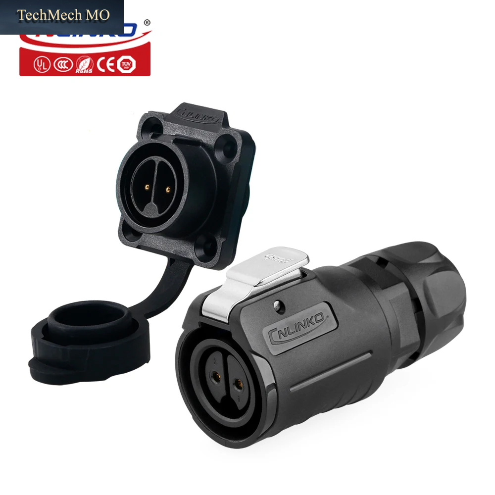 CNLINKO LP16 Wasserdichter Industrieanschluss, Lötanschluss, Umgekehrte Montage, Pbt-Kunststoff, IP68, Elektrische Steckdose Für Raue Umgebungen