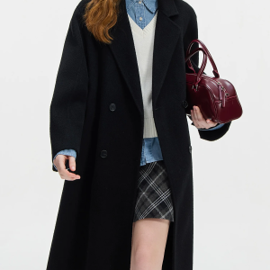 Fsle Damen Doppelseitiger Woll Mantel 2024 Winter Vintage Stil Alpaka Wolle Vielseitiger Lässiger Dicker Mantel Für Frauen 24 Fs14216