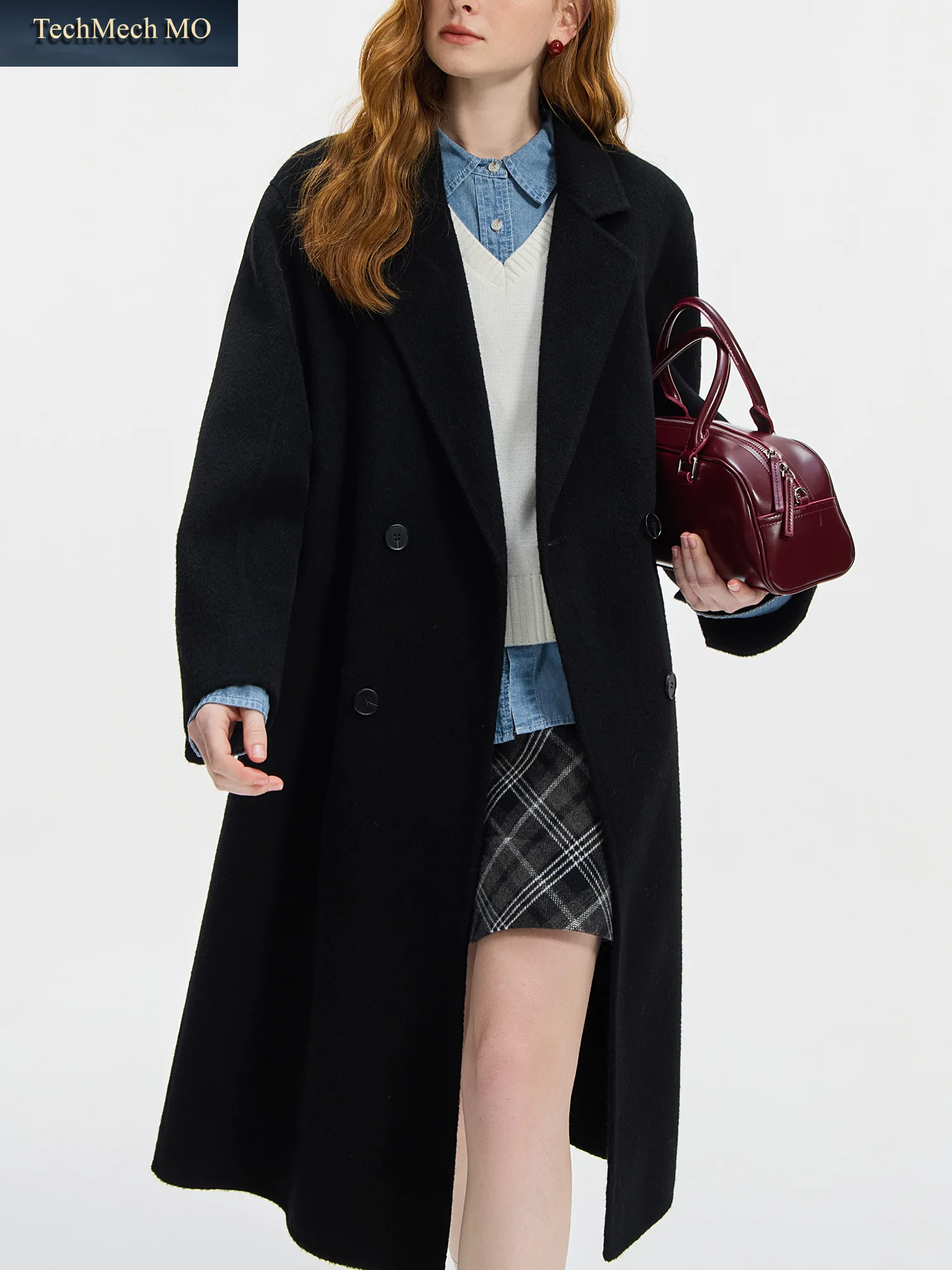 Fsle Damen Doppelseitiger Woll Mantel 2024 Winter Vintage Stil Alpaka Wolle Vielseitiger Lässiger Dicker Mantel Für Frauen 24 Fs14216