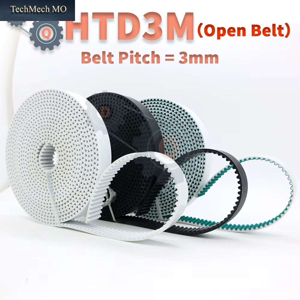 HTD 3M Offener Riemen Pu-Riemen HTD3M Zahnriemen 9Mm 10Mm 12Mm 15Mm 20Mm 25Mm 30Mm 35Mm 40Mm Offener Riemen PU Mit Stahlkern 3M Offener Riemen