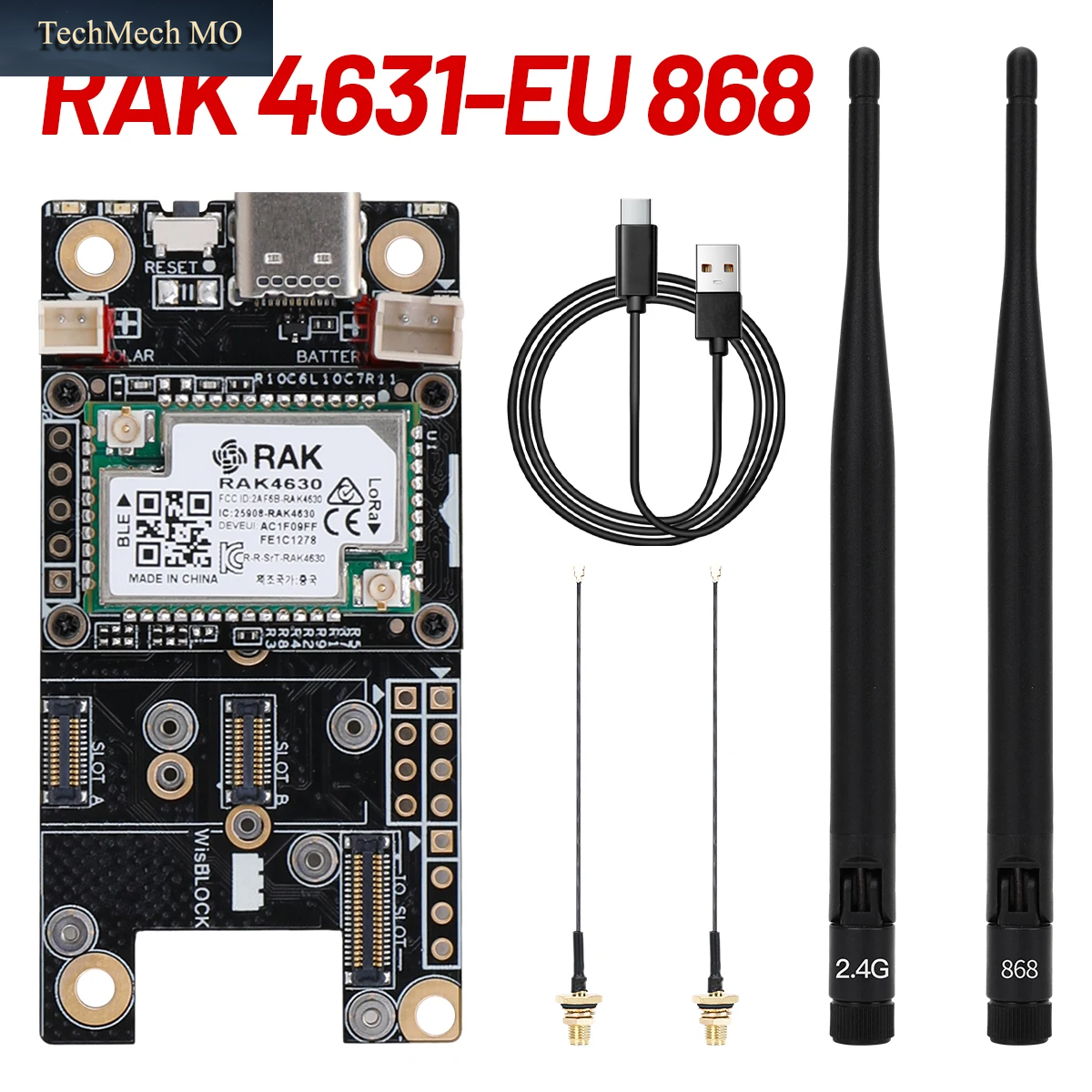 RAK4631 Meshtastic Meshcore Kit Für Lorawan Drahtloses SX1262 868Mhz 915Mhz Lora Modul RAK19007 Basisplatine Mit Lora Antenne