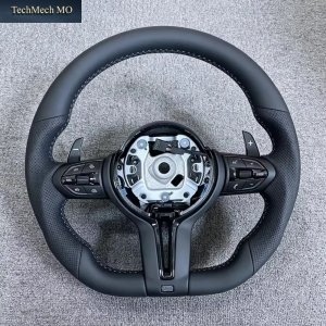 M Series Leather Steering Wheel for BMW M3 M5 F20 F22 F23 F30 F33 F34 X1 F48 X5 F15 X3 F25 F80 E90 E70 E84 with Paddles
