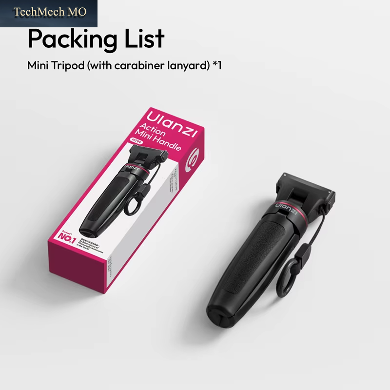 MT99 Mini Magnetic Tripod for DJI Action 6 Nano Action Camera 3 Section Selfie Stick 143° Adjustable for Vlog Live-Stream