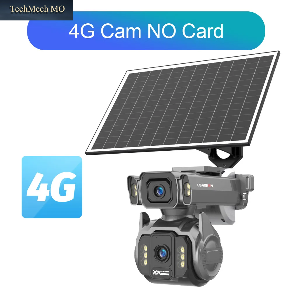 UBOX PRO 36X ZOOM Solarkamera 4G 10MP AOV 24/7 Videoaufzeichnung Doppellinse Doppelte Solarpanels PIR Sicherheits-Wlan-Kamera Pir-Monitor