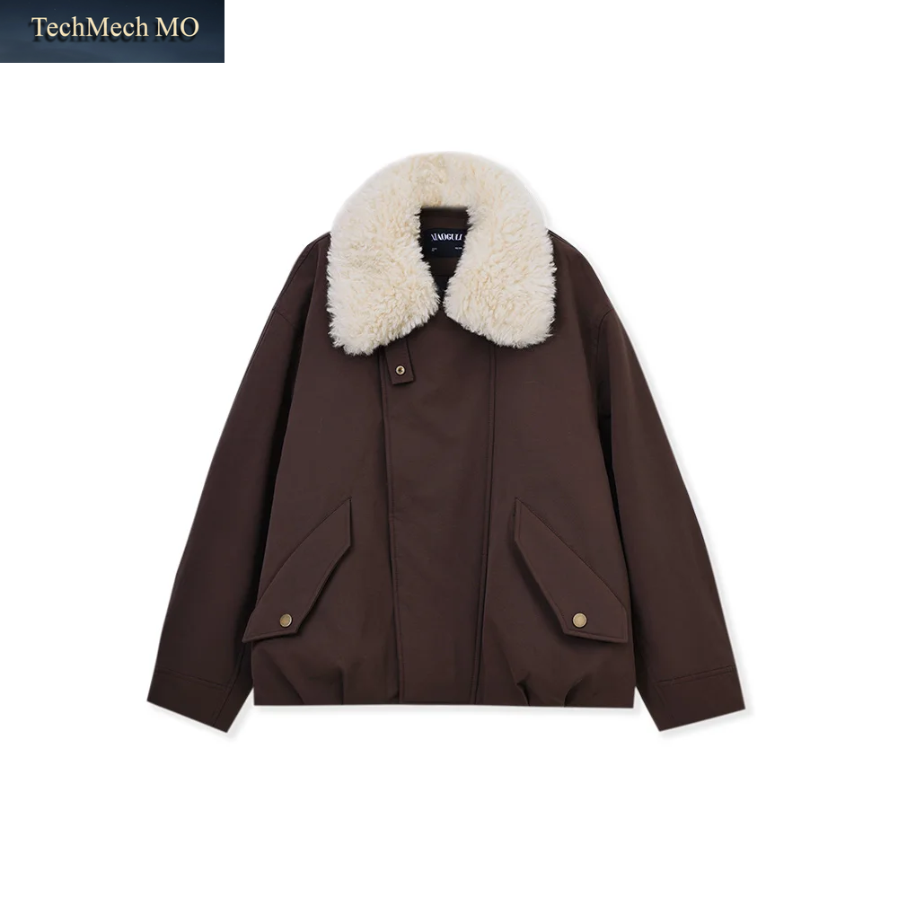 XIAOGULI 2026 Winter Steppmantel Für Damen Mit Kunstfellbesatz, Füllung Aus Weißer Entendaunen, Warm, Koreanischer Stil, Lässige Alltags-Winteroberbekleidung