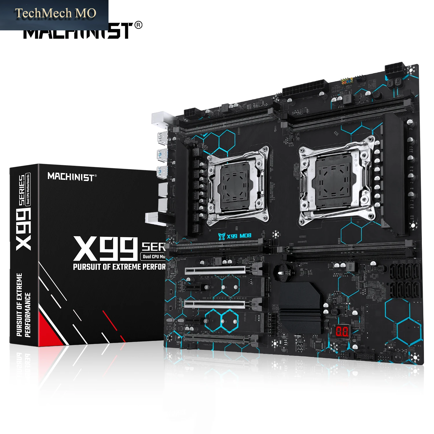 MACHINIST X99 MD8 Motherboard Dual-Cpu E-ATX Unterstützt Xeon LGA 2011-3 Prozessor 8 Ddr4-Steckplätze USB3.0 SATA3 NVME M.2
