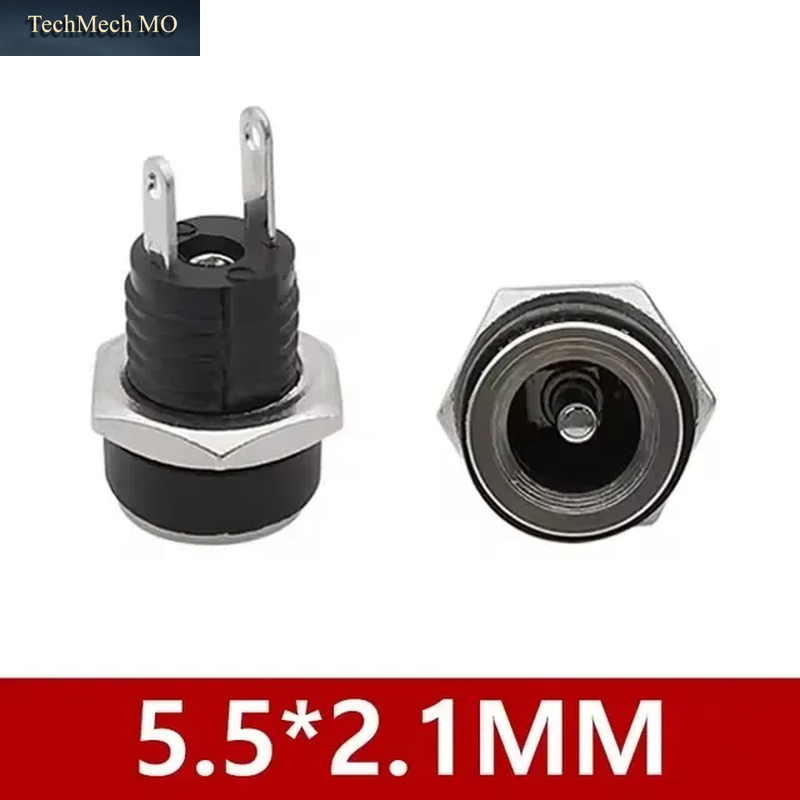 10/50PCS 5/10Pcs DC Netzteil Jack Buchse Weibliche Panel Mount Stecker 5,5 2,1Mm Stecker Adapter 5,5X2,1 DC-022B