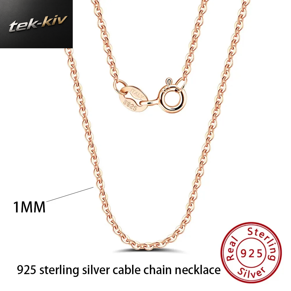 Effie Queen 100% 925 Sterling Silber Basis-Kettenhalsketten Box/Schlangen-/Chopin-/Figaro-Kette Mit Perlen 40-60Cm Unisex DIY Alltagskleidung