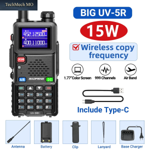 Baofeng UV 5RH 10W Air Band Walkie Talkie Long Range Wireless Kopierfrequenz Typ-C Baofeng UV 5R MINI UV 21 PRO 2-Wege-Amateurfunk
