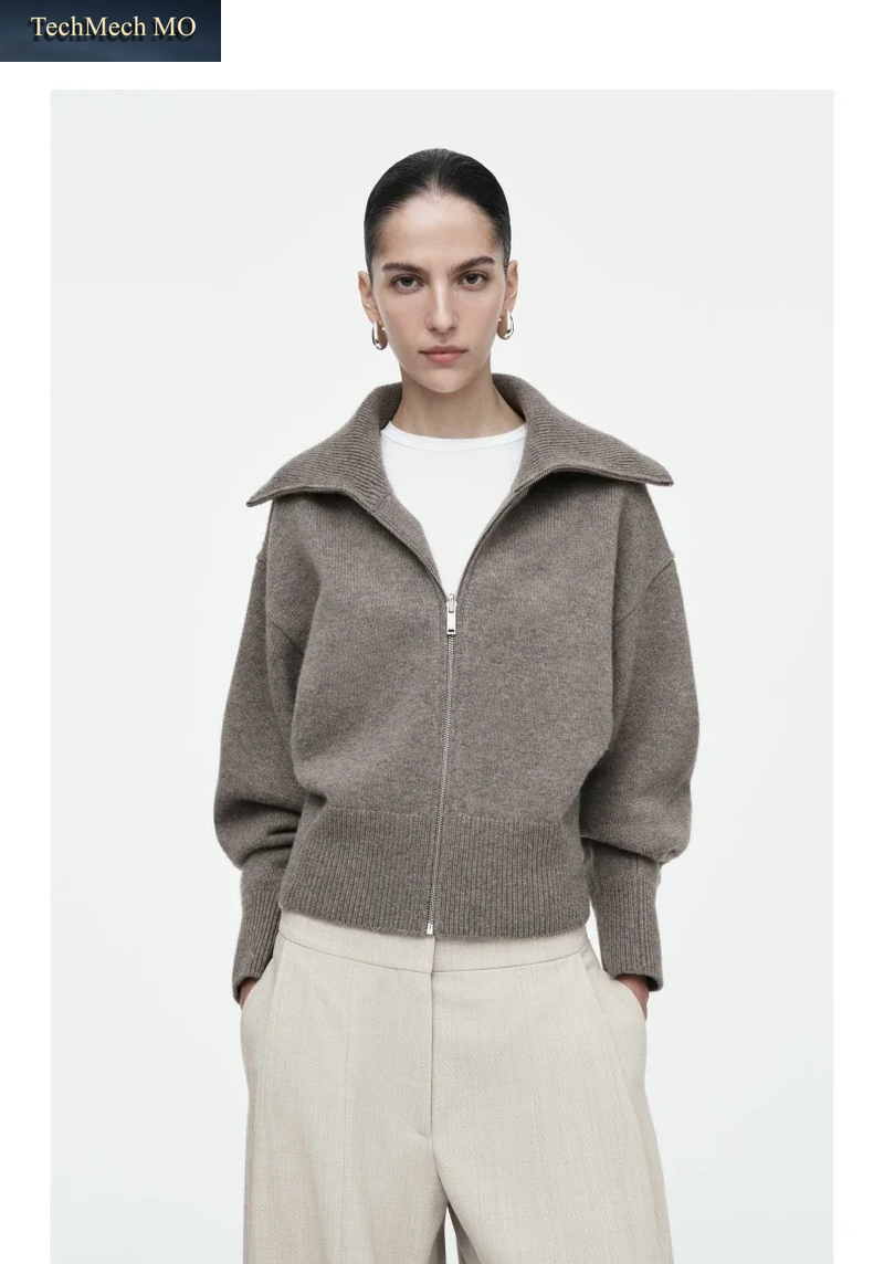 XIMIAN APPAREL 2026 YAZHIMEI Cos Mod Frühling Neuer Stil Damen Casual Standard Fit Tailliertes Strick-Pilotenjacke