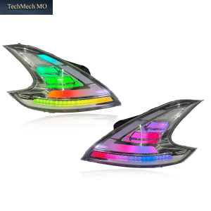SINDAR RGB LED Rückleuchten-Set Für Nissan 370Z Z34 2008-2019, Sequentielle Blinker, Animierte Galvanisierte Rückleuchten