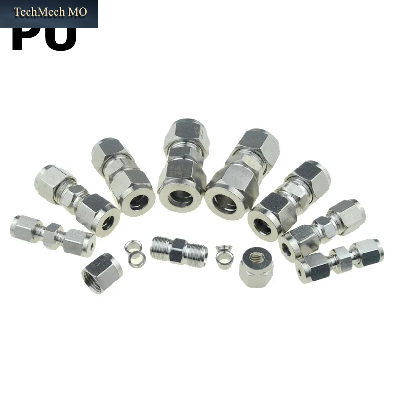 SUS 304 Kompression Ferrule Rohr Fitting 6Mm 8 10 12Mm Conversion Adapter 1/4 1/2 Rohr Edelstahl Koppler Stecker YDF-LOK