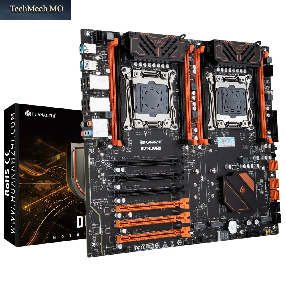 HUANANZHI X99 F8D plus LGA 2011-3 XEON X99 Motherboard Unterstützt Intel Dual-Cpu E5 2640 2666 2670 2696 V3 V4 DDR4 RECC NVME NGFF