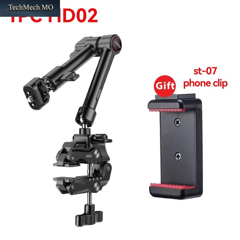 HD02 Super Clamp with 360° Mini Ball Head Quick Release Clamp Bracket Tripod Mount 1/4 Screw Clip for DSLR Camera Gopro