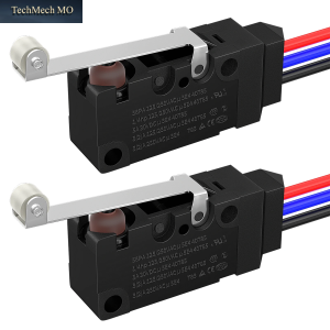 2 Stück Wasserdichter Mikro-Endschalter Mit Langem Geradem Rollenhebel SPDT 3 PIN Vorverdrahtet 10 a 125 250 V Mikroschalter Für Elektronik