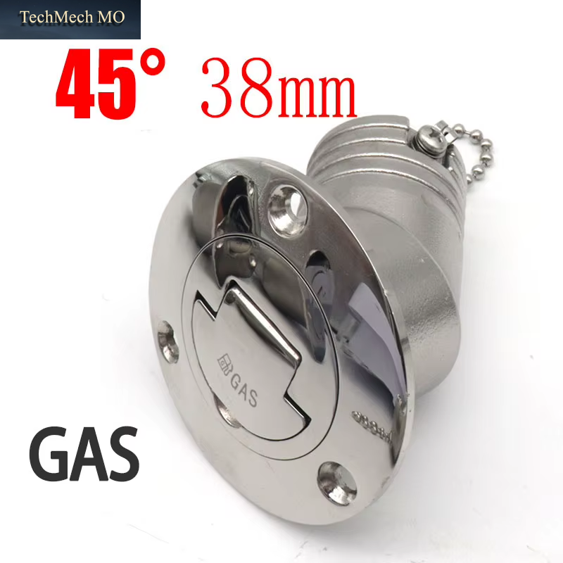 45 Degree 316 Stainless Steel Deck Filler Key Cap GAS DIESEL FUEL WASTE WATER 38Mm 50Mm Deck Filler Caps for Marine Boat