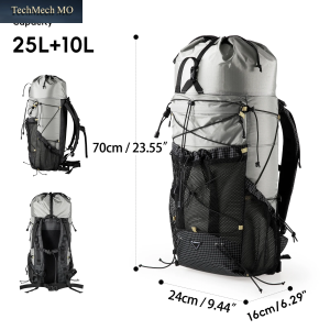 BISINNA Camping-Rucksack, 25 + 10 L, Große Kapazität, Reisetasche, Ultraleichter Outdoor-Sport-Kletter- Und Wanderrucksack Für Männer Und Frauen