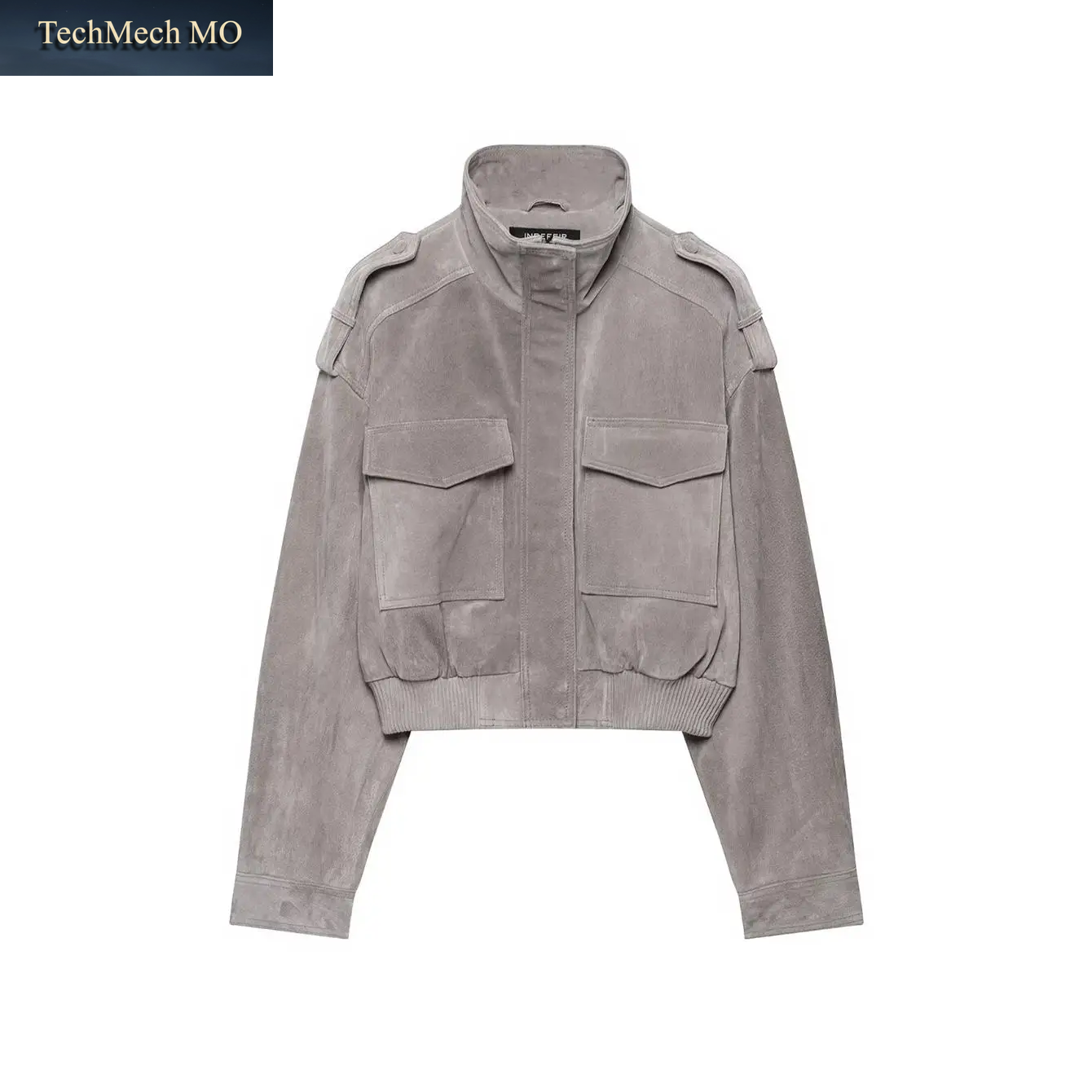 2026 Damen Kurze Jacke Stehkragen Reißverschluss Pattentaschen Kunstwildleder Jacken Mode Herbst Neue Vintage Lose Einfarbige Jacken