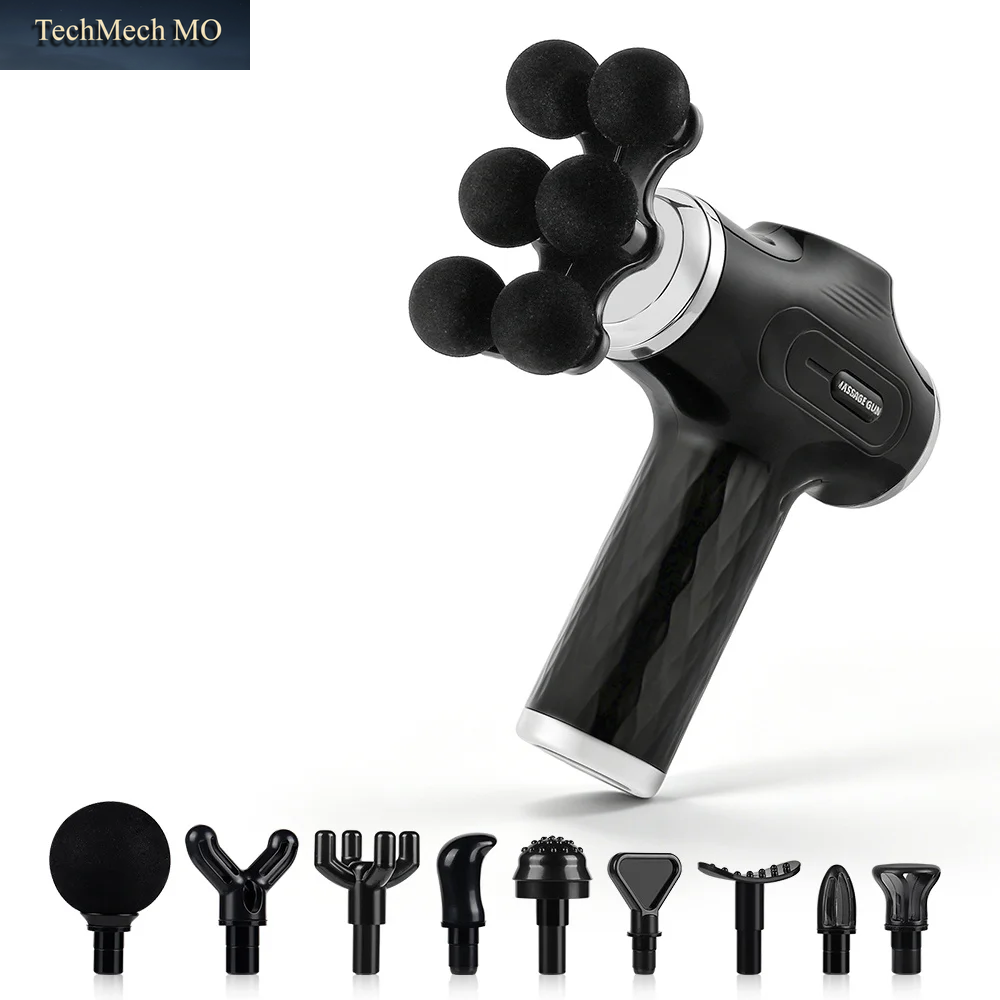 Mini-Faszienpistole Mit 38 Vibrationsstufen, Hochfrequenz-Vibration, 6 Aufsätzen, Körpermassagegerät Zur Muskelentspannung Für Schulter, Taille, Rücken, Beine Und Arme