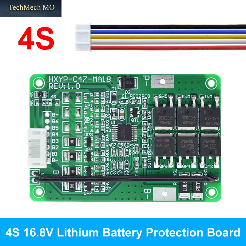 4S/5S/6S/7S BMS 16.8V 21V 20A 18650 Li-Ion Lmo Ternary Lithium Battery Charger Protection Board Balance and Temperature Protect