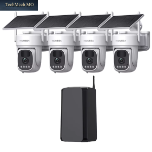 INQMEGA 5MP Wlan-Solarkamera-Set Für Den Außenbereich, Kabelloses Sicherheitsüberwachungskamera-Set, Sirenenalarm, Humanoide Erkennung, Zwei-Wege-Audio