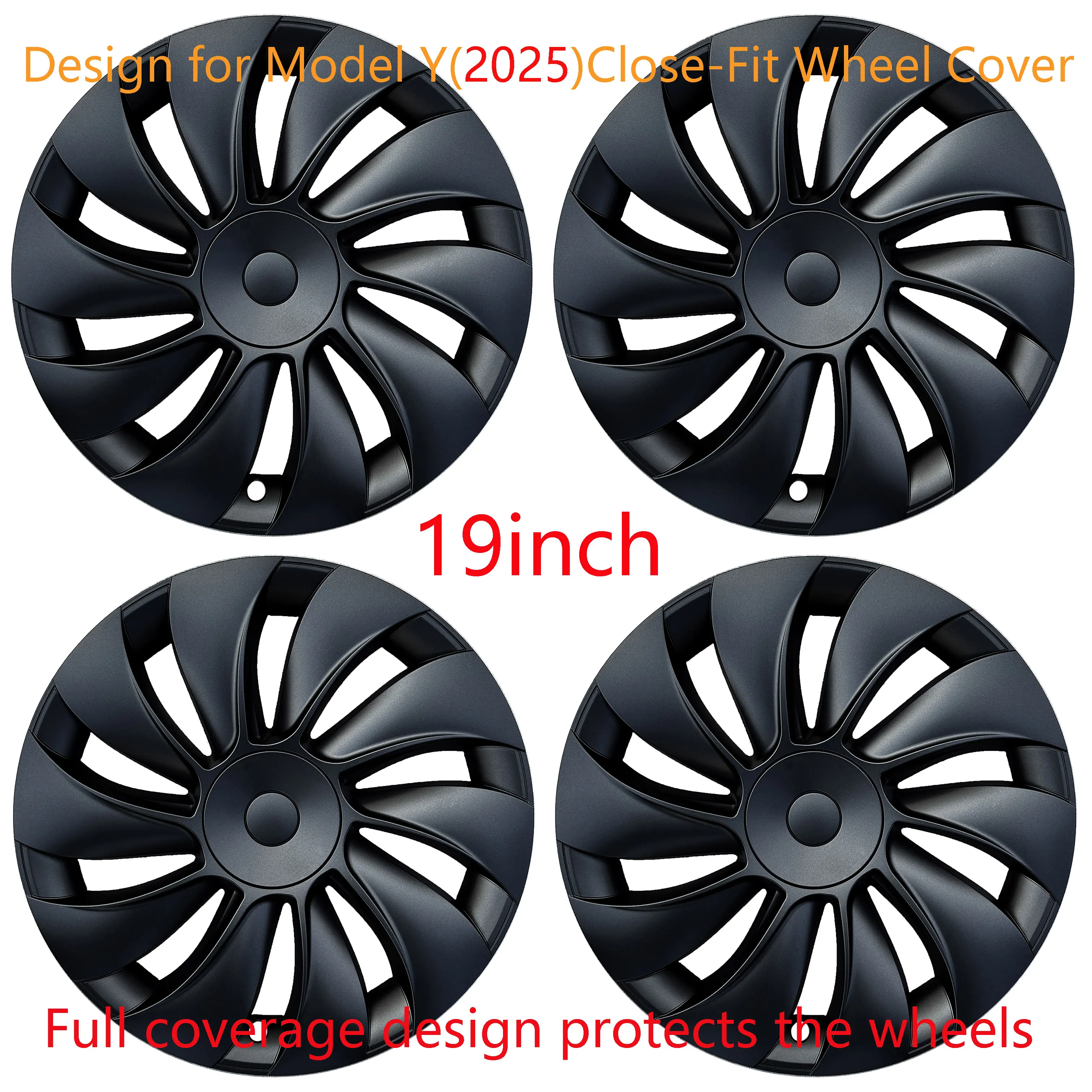 4PCS for New Model Y 2025 Juniper 19In Turbine Style Hubcap Rim Cover Accessories Hub Cap Automobile Wheel Cap for Tesla