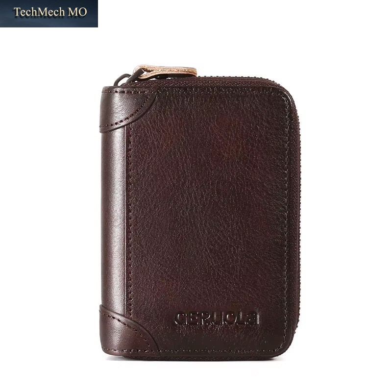Men'S Genuine Leather Large Capacity Multi-Slot Card Holder with Driver’S License Case, New Gradient Color Design, RFID Blocking