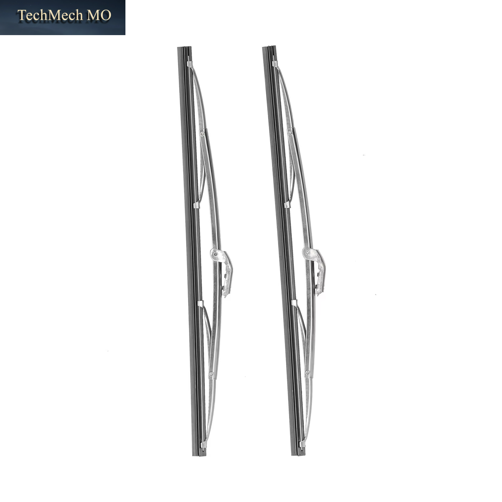 Front Wiper Blades 12In/30.48Cm Front Windshield Wiper Blades Stainless Steel Polished Silver Universal for Car Wiper Blade Set