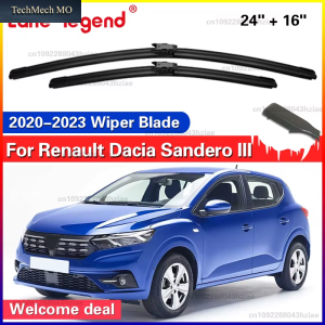 For Dacia Sandero III 2020 - 2023 Front Windshield Wiper Blades 2Pcs Windscreen Window Accessories 2021 2022 24"+16"