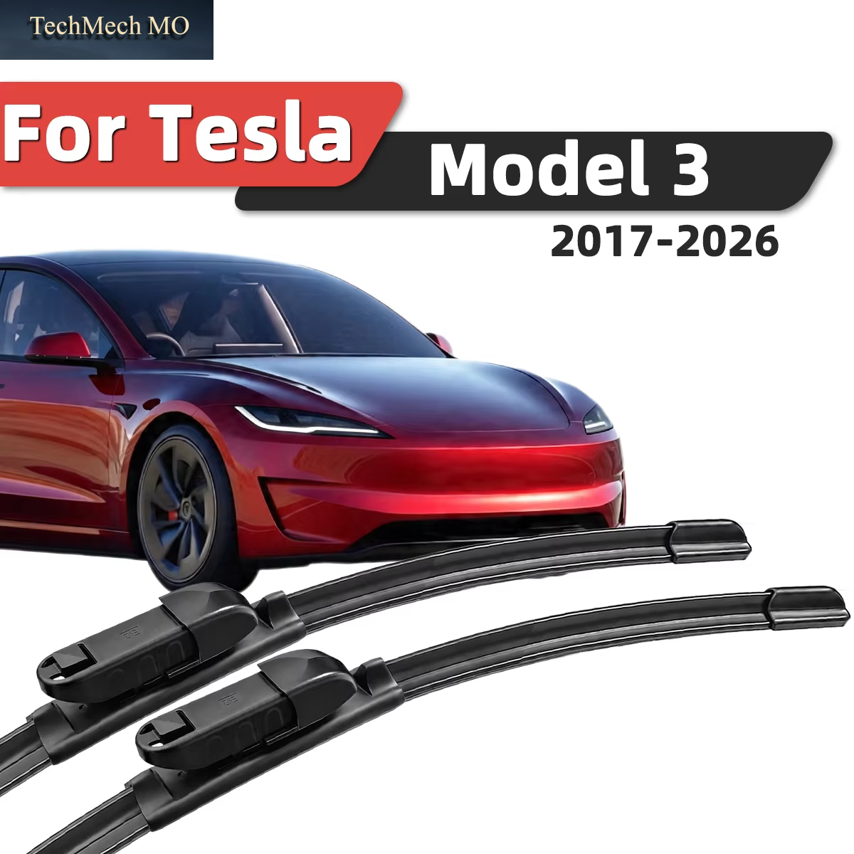 2Pcs High Quality Front Windshield Wiper Fit for Tesla Model 3 2017-2026 High Quality Silent Front Wiper Car Parts