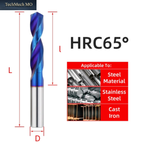 HRC65° Tungsten Carbide Drills Metal Drill Bits for Super Hard Metalworking CNC Lathe Steel Drilling Tools 0.5-20.0Mm