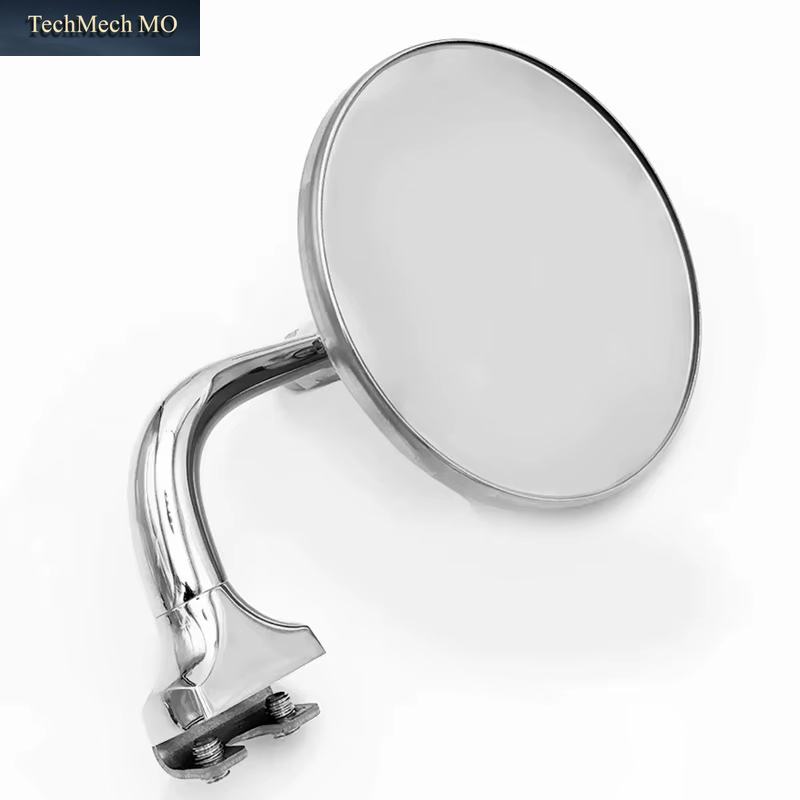 Vintage Classic Car Silver round Side Mirror Kit 2Pcs Retro Front and Rear View Reflective Mirror Vintage Car Stainless Steel