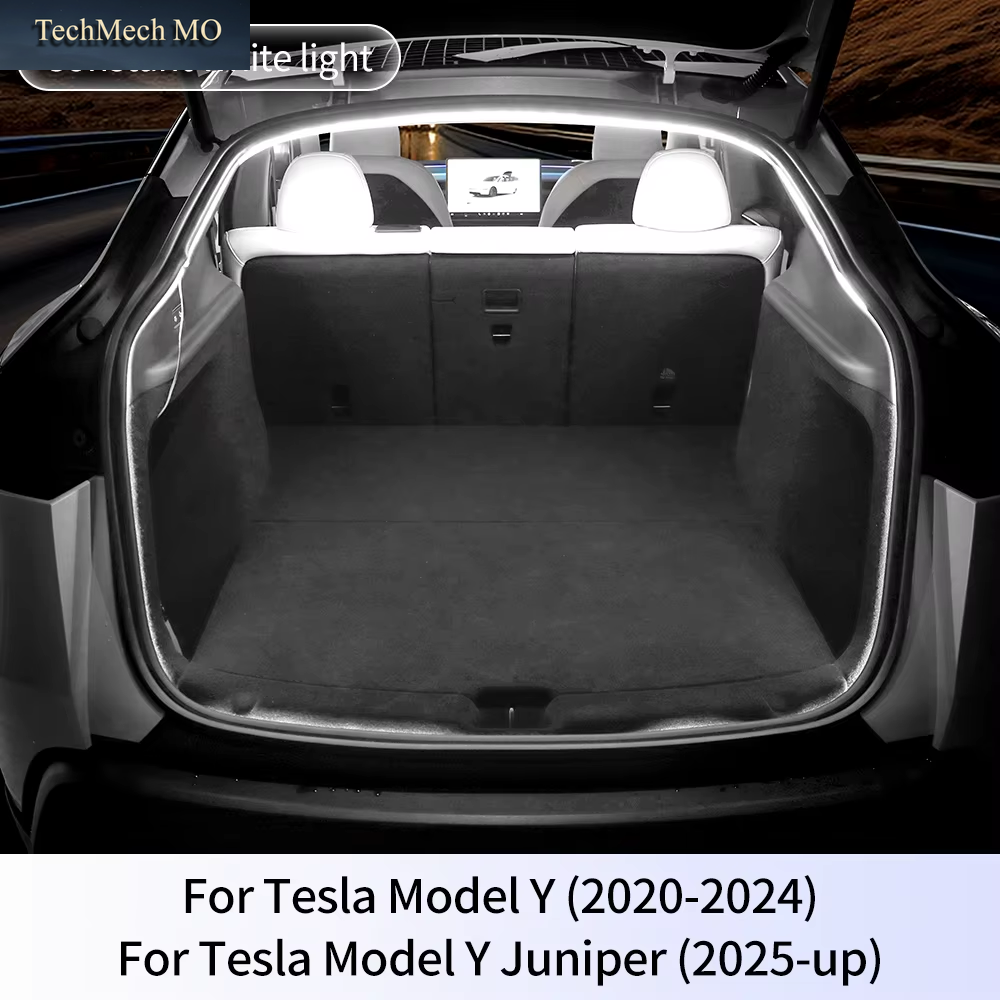 Dynamic Flowing Rear Trunk Light for Tesla Model Y Juniper 2027 2026 2025 2024 2023-2020 Magnetic Induction Switch LED Strip
