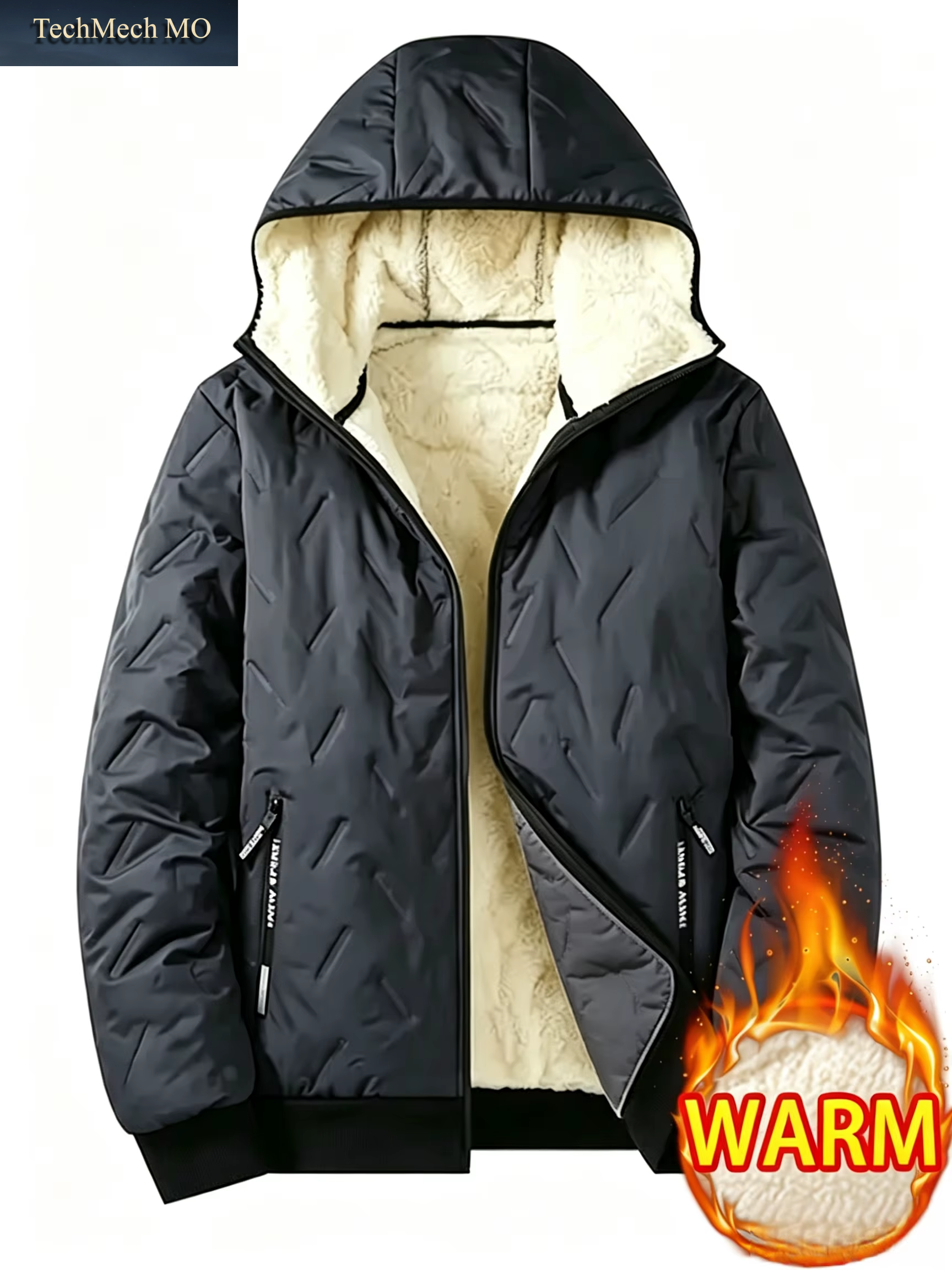Wasserdichte Herrenjacke, Winter-Windjacke, Daunenjacke, Wintermantel, Fleece-Futter, Warme Und Bequeme Baumwolljacke, Schneejacke.