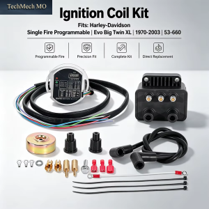 Single Fire Programmable Ignition Coil Kit for Evo Big Twin XL 1970-2003 53-660