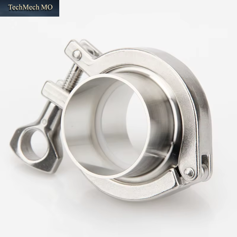 2"(51Mm) Sanitary Tri Clamp Weld Ferrule + Tri Clamp + Silicon Gasket Union Set, 304 Stainless Steel for Homebrew
