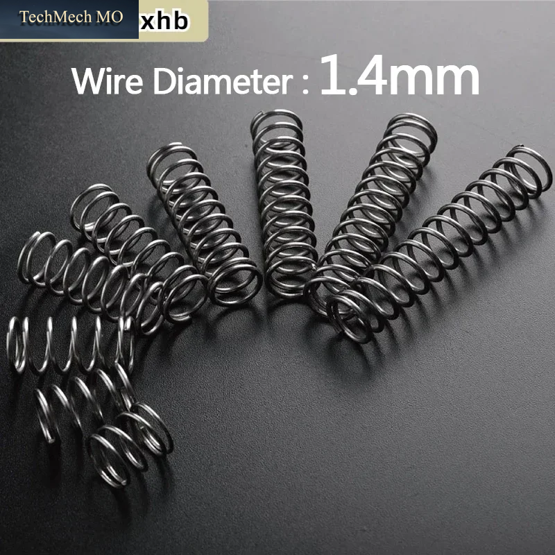 5Pcs 1.4Mm Spring Steel Compression Spring, OD: 8/9/10/11/12/13/14/15/16/17/18/20/22Mm, Length: 10Mm-100Mm, Customizable