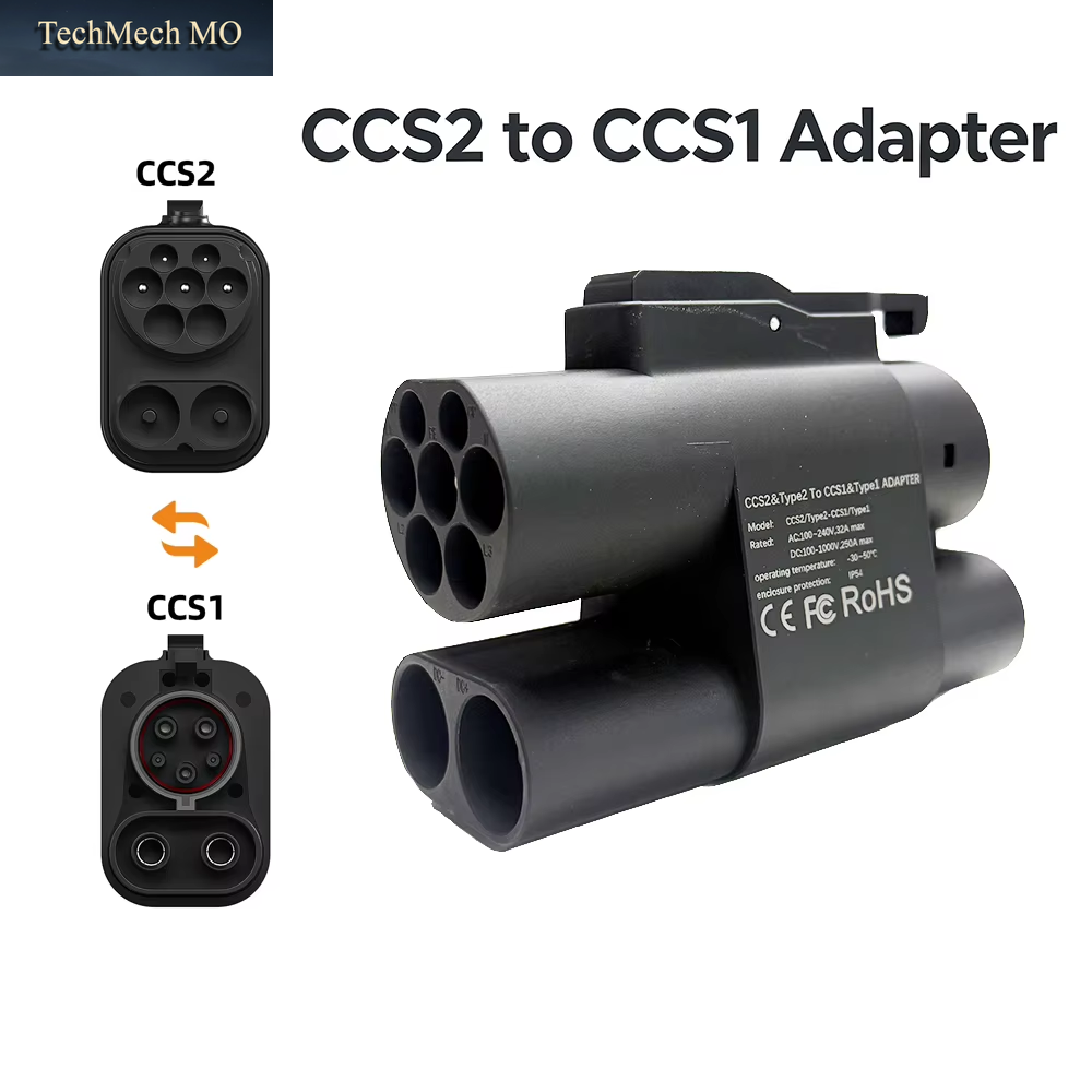 CCS2 to CCS1 EV Car Charger Adapter 250KW 1000V AC DC Adapter Fast Charging CCS Combo 2 to CCS Combo 1 DC+AC 250A/500A